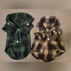 Flannel dogs small short sleeve shirt